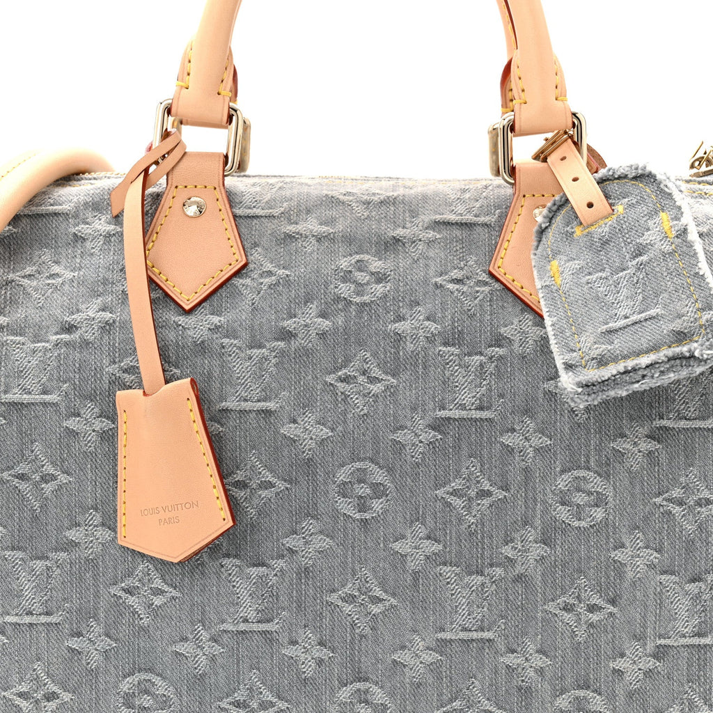 Monogram Denim Speedy Soft 30 Washed Gray