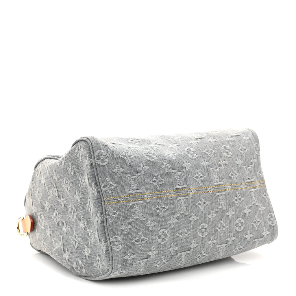 Monogram Denim Speedy Soft 30 Washed Gray